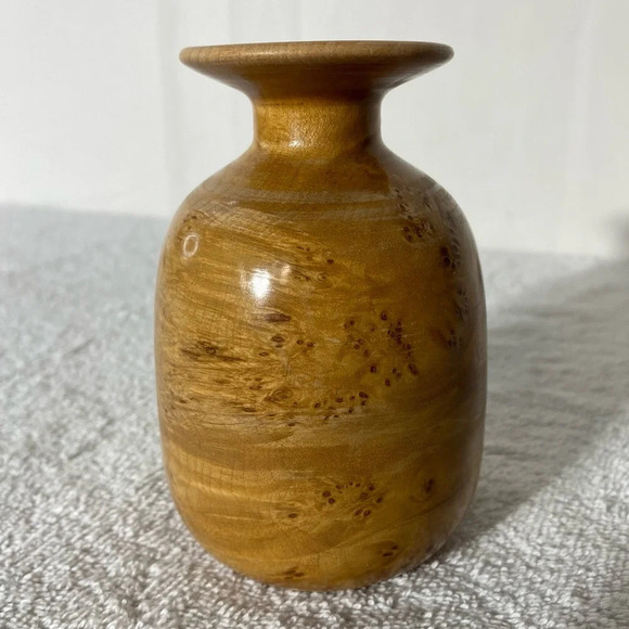 Vintage Hand Turned Burl Wood Vase - Picture 3 of 13